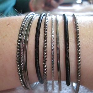 Black and silver bracelets